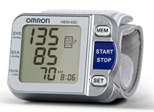 Wrist Blood Pressure Monitor with A.P.S.® HEM-650 from Omron
