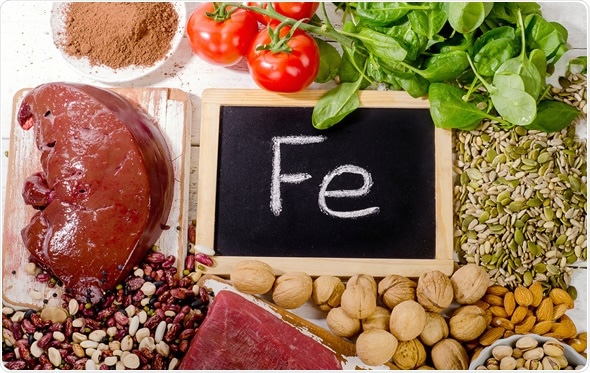 Products containing iron. Healthy eating. Image Copyright: bitt24 / Shutterstock