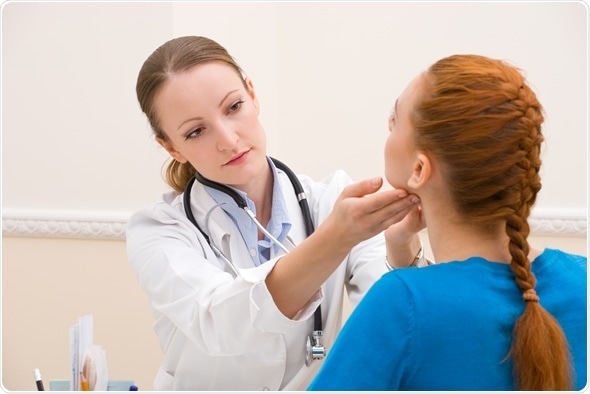 Endocrinologist testing woman patient at office - Image Copyright: NotarYES / Shutterstock