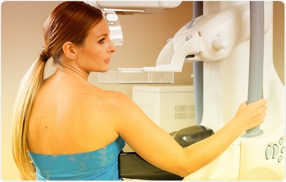 Female patient undergoing mammography test in hospital. Image Credit: GagliardiImages / Shutterstock