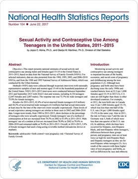 Sexual Activity and Contraceptive Use Among Teenagers in the United States, 2011–2015