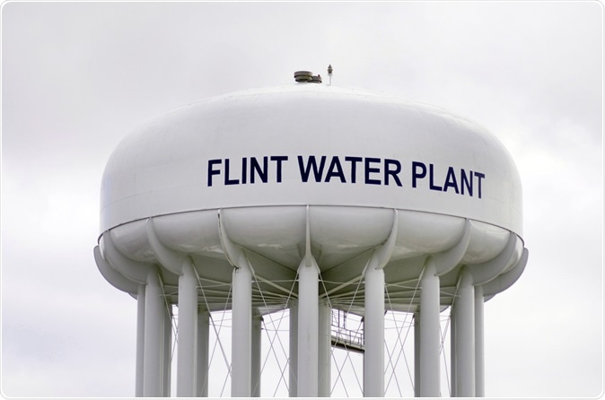 Water Tower At Flint Water Plant In Flint. Image Credit: Linda Parton / Shutterstock