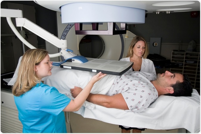 Patient receiving radiation therapy for prostate cancer. Image Credit: Mark_Kostich / Shutterstock