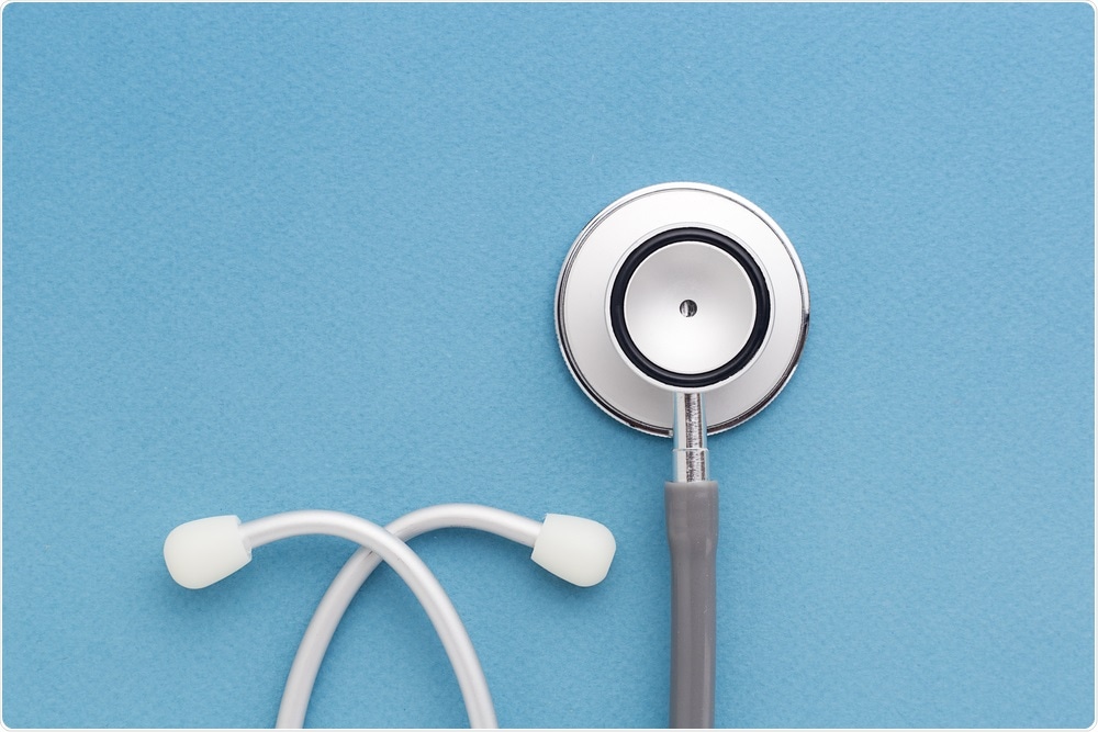 Stethoscope on blue background - picture by catshila