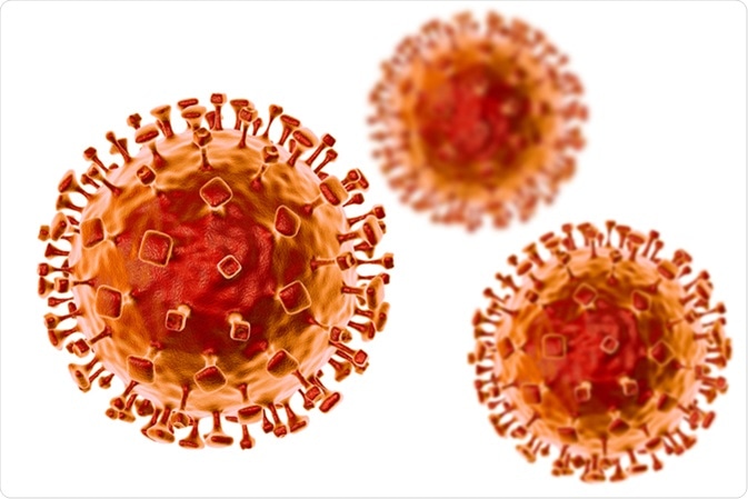 Nipah virus, newly emerging zoonotic infection with acute respiratory syndrome and severe encephalitis, 3D illustration. Image Credit: Kateryna Kon / Shutterstock