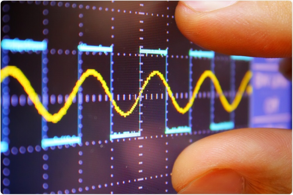 Oscillation wave on medical device - medical testing photo By ALEXEY FILATOV