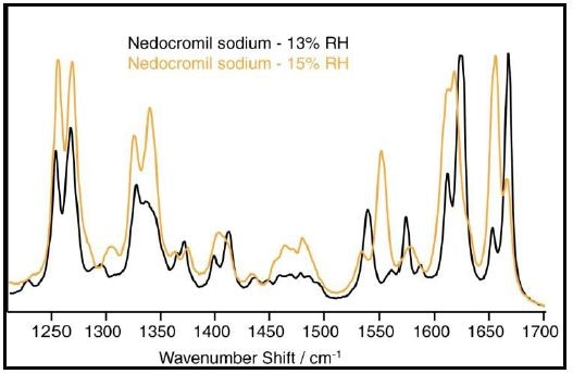 Spectra of nedocromil sodium at 13% and 15% RH