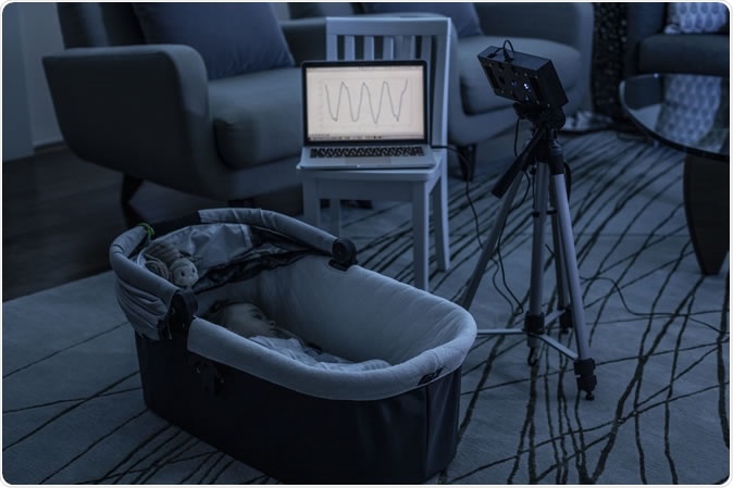 UW researchers have developed a new smart speaker skill that lets a device use white noise to both soothe sleeping babies and monitor their breathing and movement.Dennis Wise/University of Washington