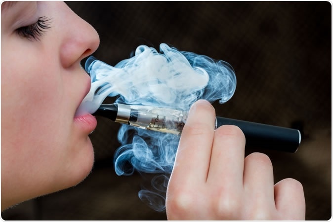 Female with an Electronic Cigarette. Image Credit: MilsiArt / Shutterstock