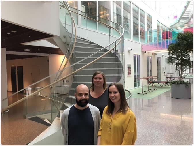 From left: Agustin Sola Carvajal, Maria Eriksson and Gwladys Revechon, researchers at Sweden