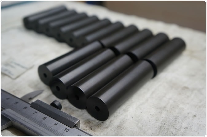 Polyamide parts on a lathe. Image Credit: Tokarishka / Shutterstock