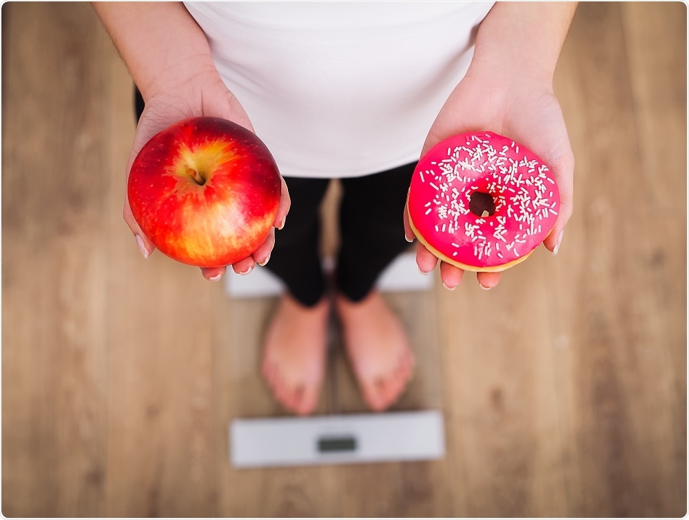 Obesity choices - apple versus doughnut