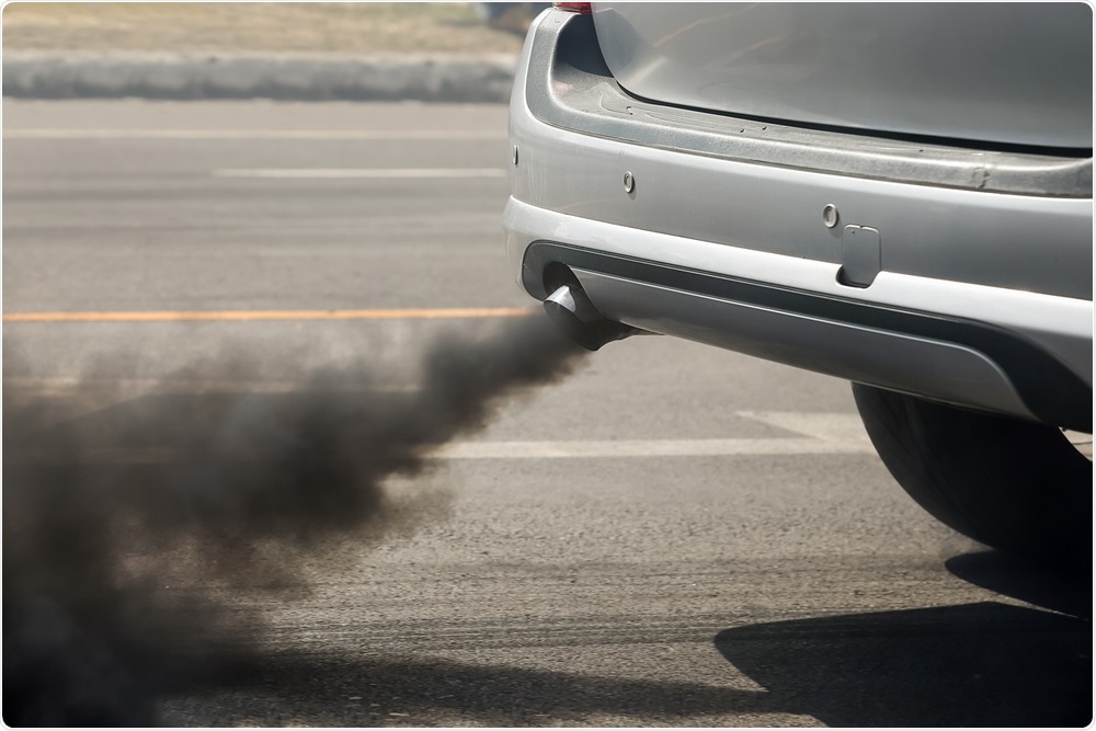 Car polluting the air