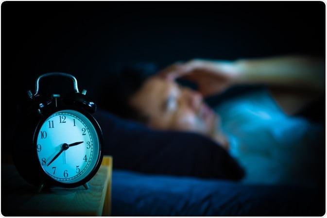 Man in bed suffering insomnia. Image Credit: Shutterstock