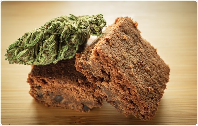 Cannabis and cannabis infused edibles brownies. Image Credit: Marshall Pittman / Shutterstock