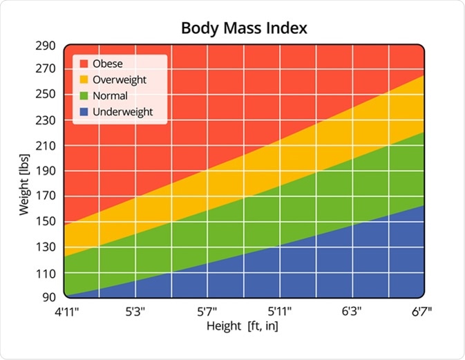Indice de masse corporelle en lbs et pi, en - Crédit d’illustration: Zerbor / Shutterstock