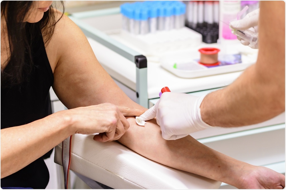 Woman being tested for HIV - Blood test