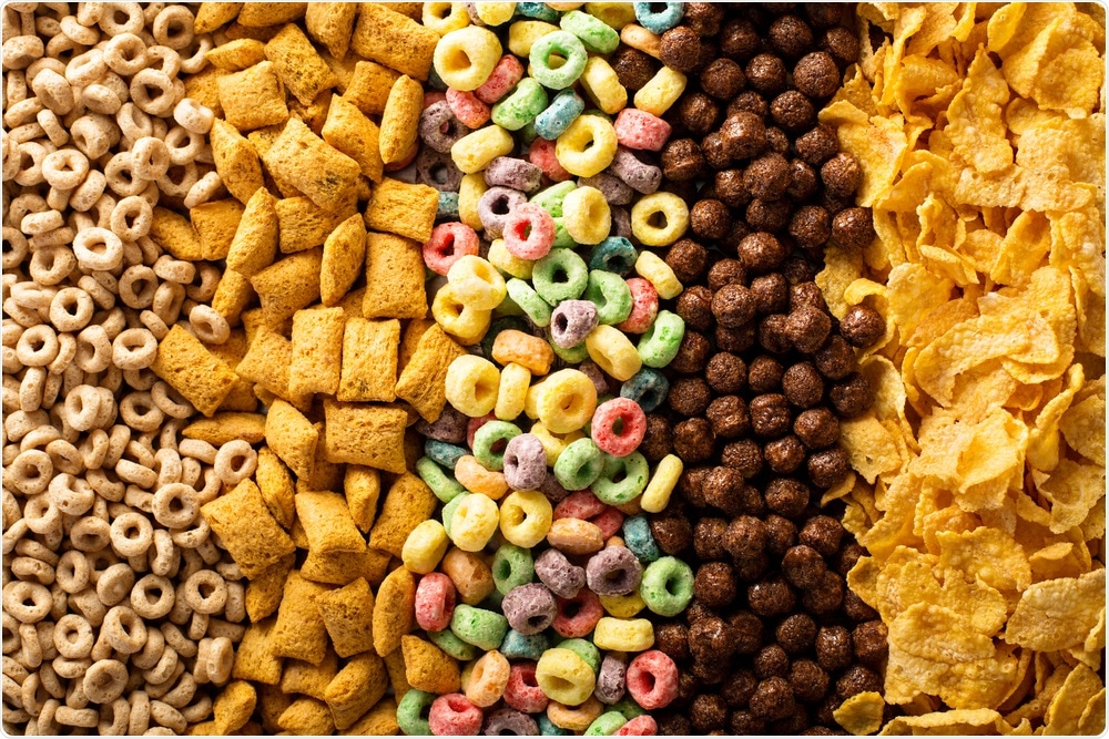 Cereal containing refined sugar and low nutritional quality