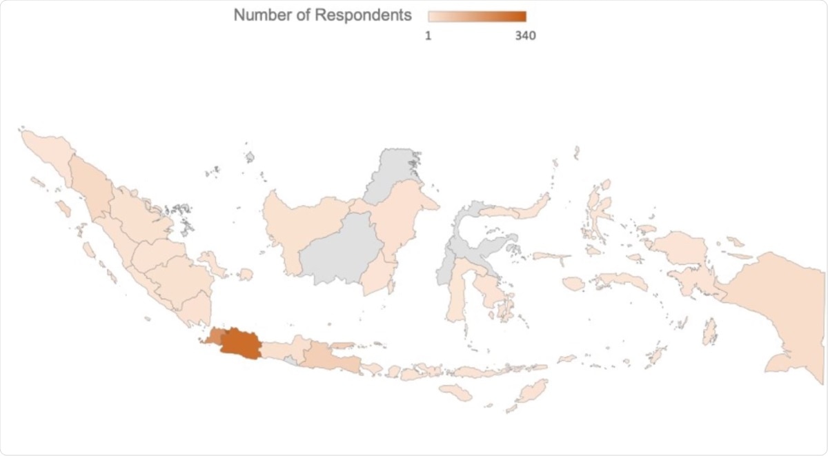 Distribution of Subjects According to Regions in Indonesia. Image Credit: original article figure / medRxiv