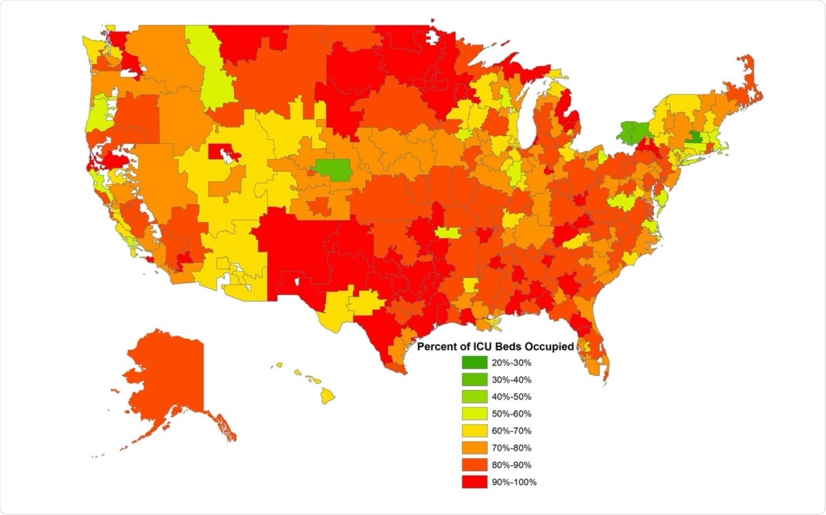 HRR-Level Geographic Variation in ICU Occupancy for the Week of November 27.