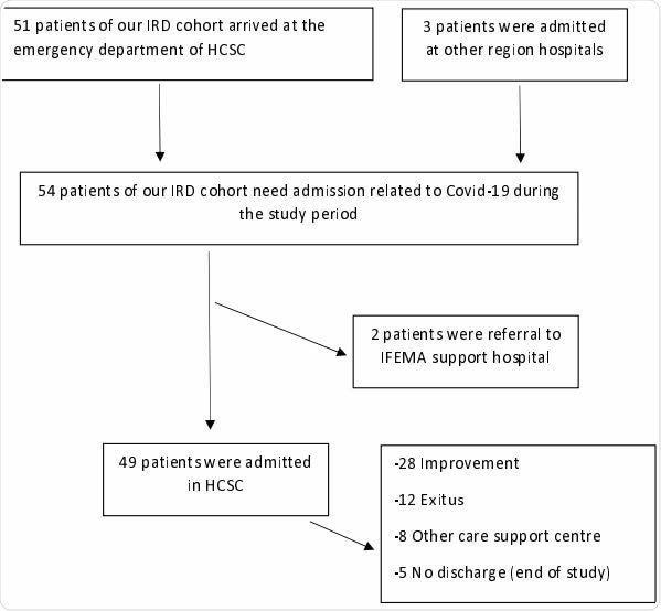Flow chart for COVID-19 patient hospital admission