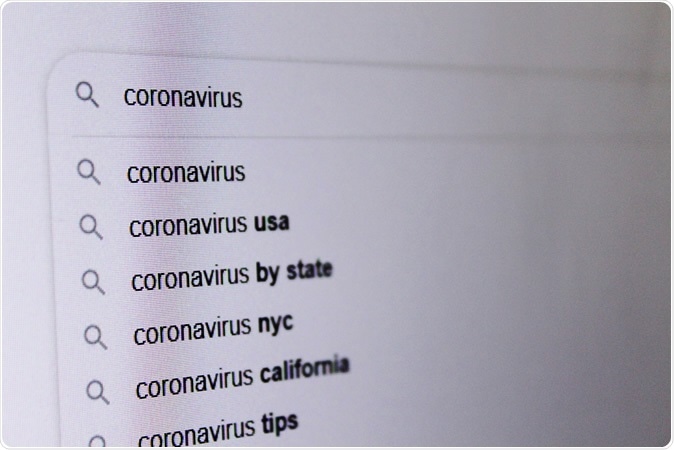 Estudo: Os testes padrões da busca do Internet revelam o curso clínico da progressão da doença para COVID-19 e prevêem a pandemia espalhada em 32 países. Crédito de imagem: Olya Gan/Shutterstock