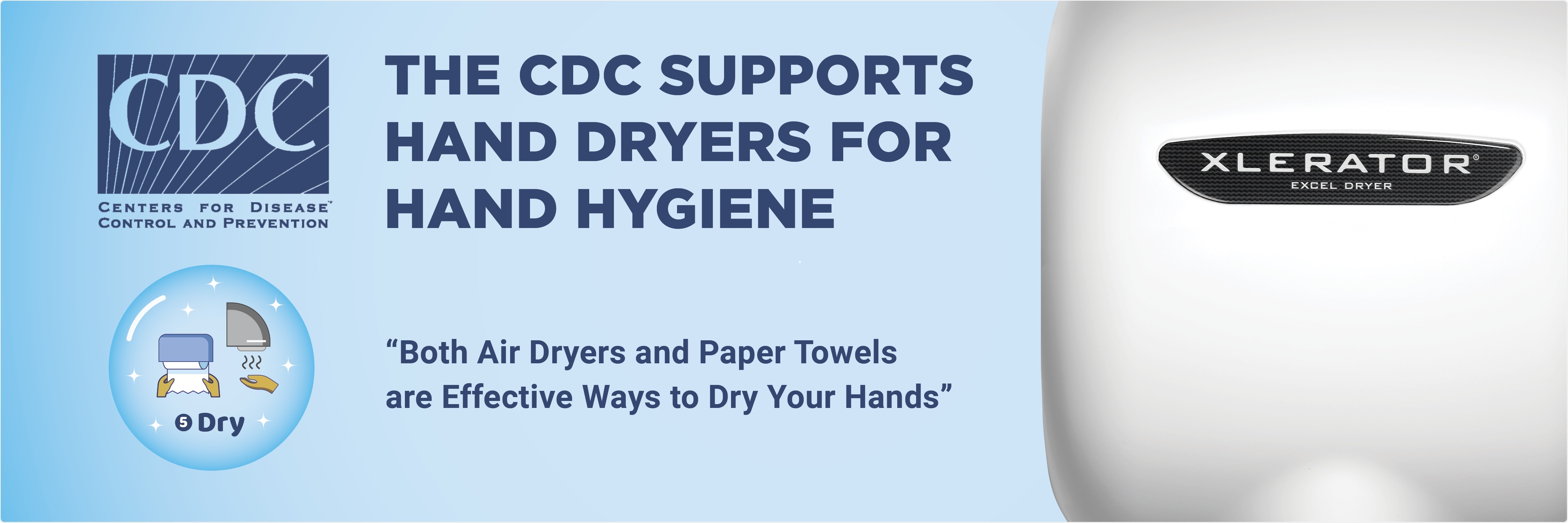 Updated CDC guidelines support the use of hand dryers for hand hygiene