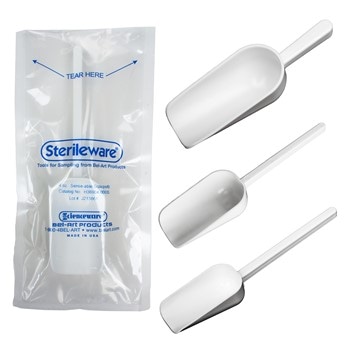White Double-Bagged Sterile Sampling Scoops: Sterileware