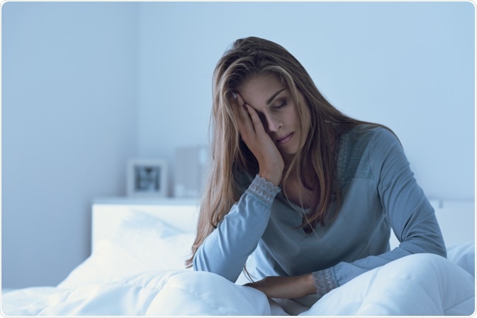 Woman suffering from sleep disorder