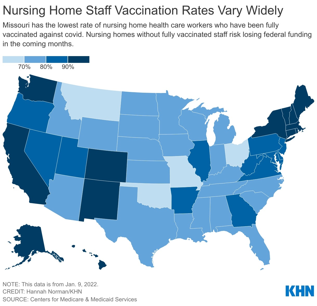 nursing home staff vaccination rates vary widely