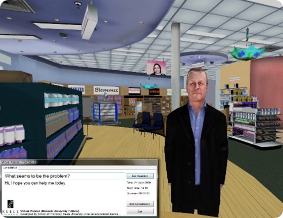 A screen shot from the Virtual Patient