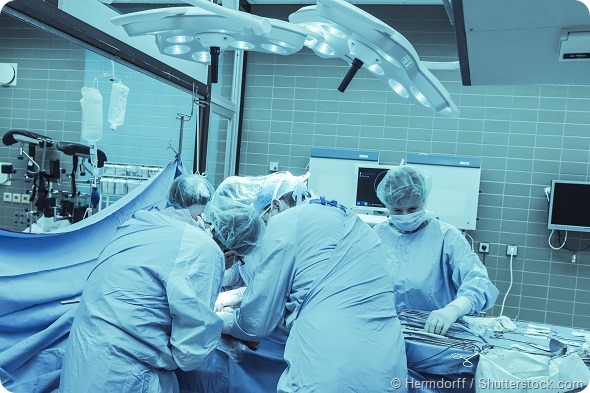 surgical team in a cancer removal operation in surgery environment
