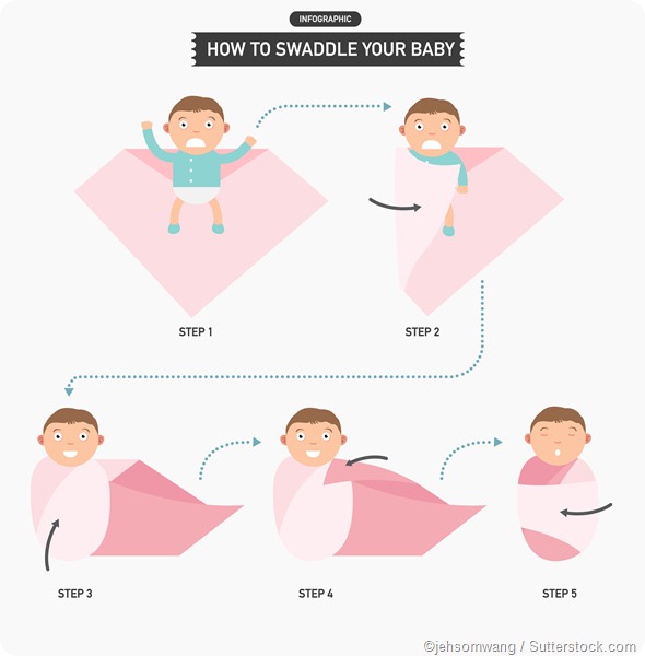 swaddle baby infographic