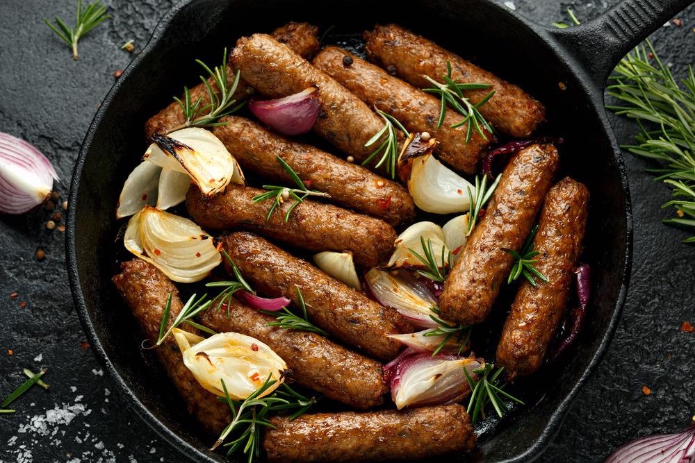Meat-free sausages