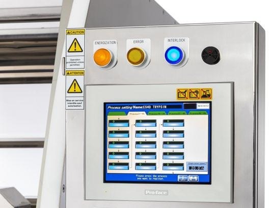 A digital touch-screen operator panel simplifies programming and operation.