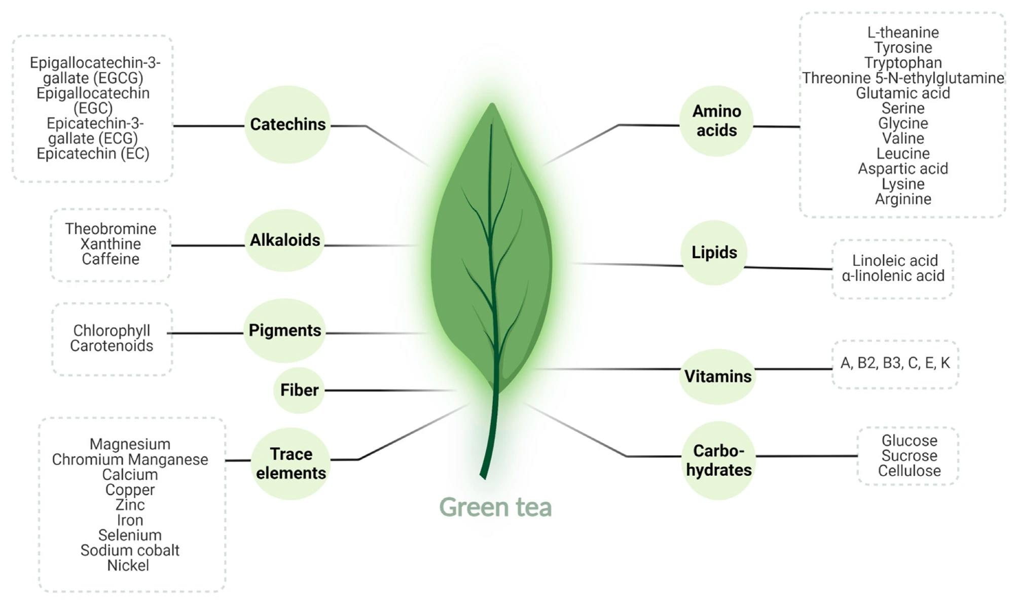 Chemical composition of green tea.