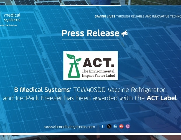 B Medical Systems’ Solar Direct Vaccine Refrigerator and Ice-Pack Freezer, the TCW40SDD, Receives the ACT Label
